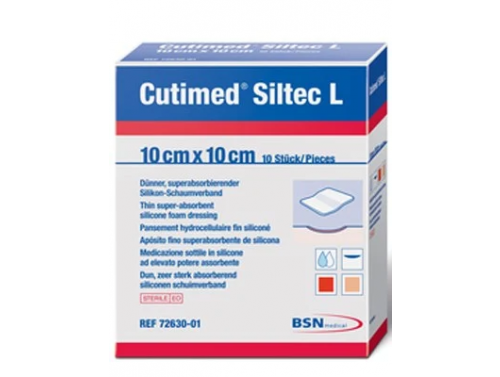 CUTIMED SILTEC BORDER DRESSING / STERILE / 10CM X 10CM / BOX OF 10