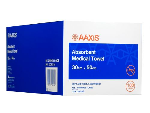 ABSORBENT MEDICAL TOWEL / LARGE / 30CM X 50CM / BOX/100