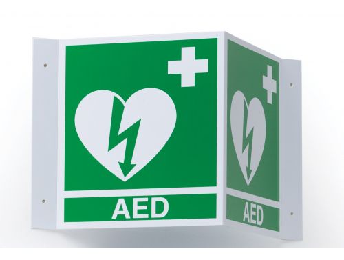 AED DEFIB WALL SIGN 3D / EACH 