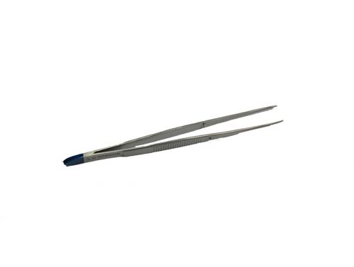 AMTECH PLAIN FINE TIP MICRO FORCEPS / NON TOOTHED BLUE END / STERILE / 13CM