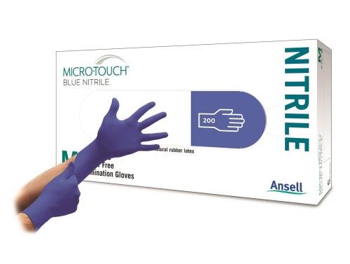 ANSELL MICRO-TOUCH BLUE NITRILE EXAMINATION GLOVES