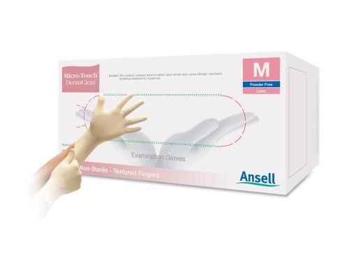 ANSELL MICRO-TOUCH DERMACLEAN LATEX EXAMINATION POWDER FREE GLOVES