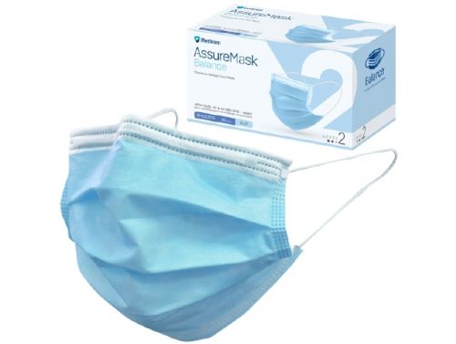 ASSURE MASK LEVEL 2 PROCEDURE EARLOOP FACE MASKS / BLUE / BOX OF 50