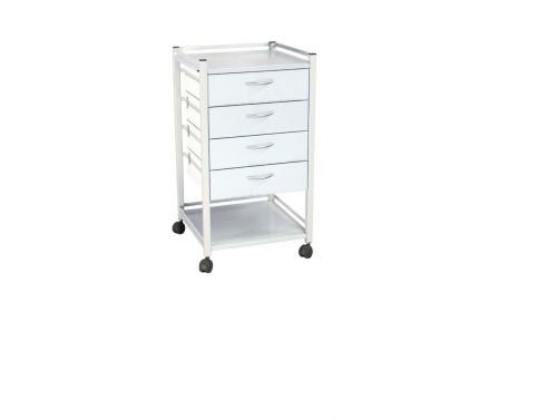 FORTRESS POWDER COATED SERIES INSTRUMENT TROLLEY / 4 DRAWER / 490X490X900MM 