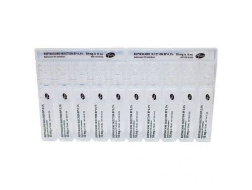 BUPIVACAINE STERIAMP 0.5% 10ML / PLASTIC / PACK OF 50