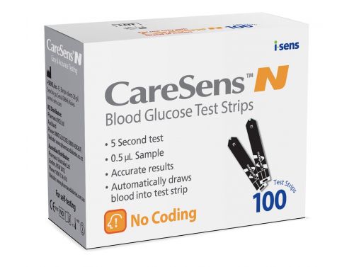 CARESENS N BLOOD GLUCOSE TEST STRIPS / BOX OF 100