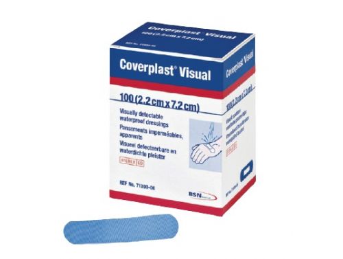 COVERPLAST DETECTABLE X-RAY AND METAL DETECTABLE WATERPROOF DRESSING / 3.8 X 3.8CM / BOX OF 100