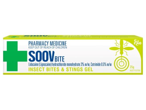 EGO SOOV PAIN AND ITCH RELIEF GEL WITH ANTISEPTIC FOR STINGS AND INSECT BITES