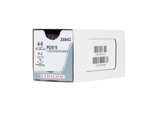 ETHICON PDS II® ABSORBABLE MONOFILAMENT POLYDIOXANONE / 45CM 4-0 19MM 1/2 CIRCLE MP RC / BOX/12