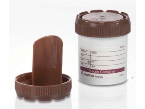 FECAL SPECIMEN CONTAINER / 70ML / BROWN LID / EACH