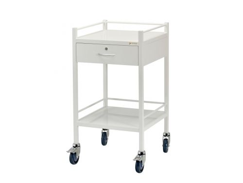 FORTRESS POWDER COATED SERIES INSTRUMENT TROLLEY / 1 DRAWER / 490X490X900MM