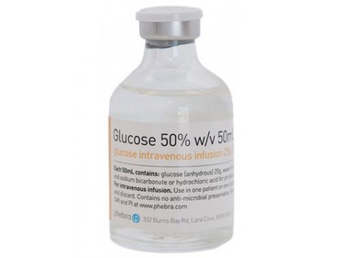 GLUCOSE INJECTION VIAL / 50% X 50ML / EACH