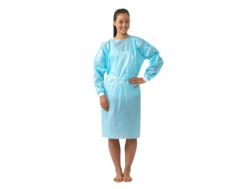 GOWN ISOLATION WaterProof Blue Bx50 Knit Cuff