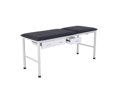 FORTRESS FIXED HEIGHT TABLE WITH DRAWERS / NAVY