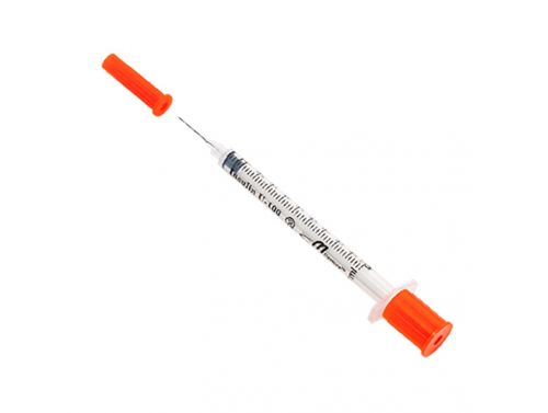INSULIN SYRINGE WITH STANDARD FIXED NEEDLE + NDL / 27GX13MM / BOX OF 100