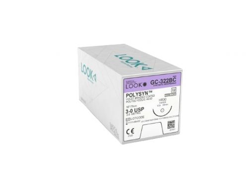 LOOK POLYSYN SYNTHETIC ABSORBABLE BRAIDED COATED POLYGLYCOLIC ACID SUTURES