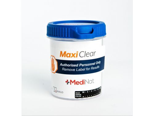 MEDINAT MAXI CLEAR 9 DRUGS URINE TEST CUP + 6 ADULTERANT TEST STRIPS
