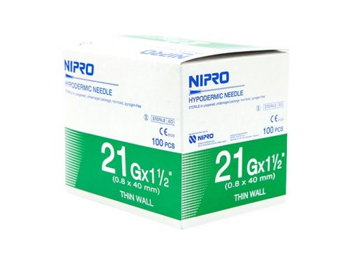 NEEDLE NIPRO HYPO / 21G X 1-1/2 / BOX OF 100 