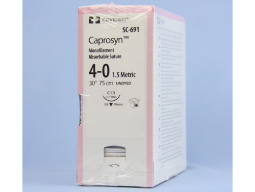 CAPROSYN SUTURES / 4-0 / 19MM / 75CM / C-13 / BOX OF 36