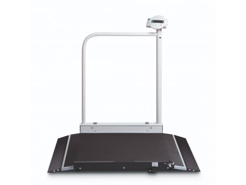 SECA EMR-VALIDATED WHEELCHAIR SCALE WITH HANDRAIL AND TRANSPORT WHEELS