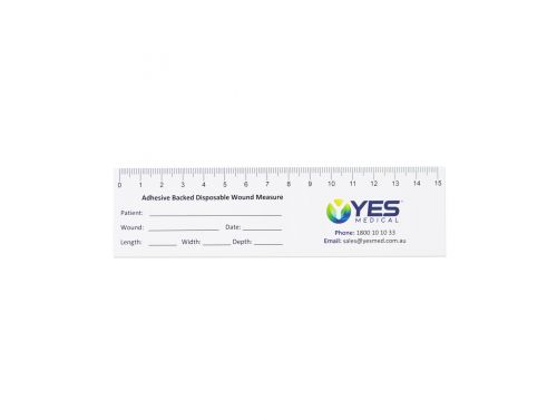 SINGLE SIDE WOUND MEASURE RULER ADHESIVE BACK / 42MM X 156MM
