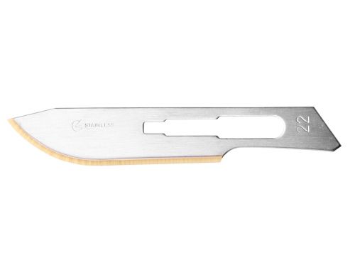TAYLOR'S GOLD STAINLESS STEEL SCALPEL BLADE / SIZE 22 / BOX-100