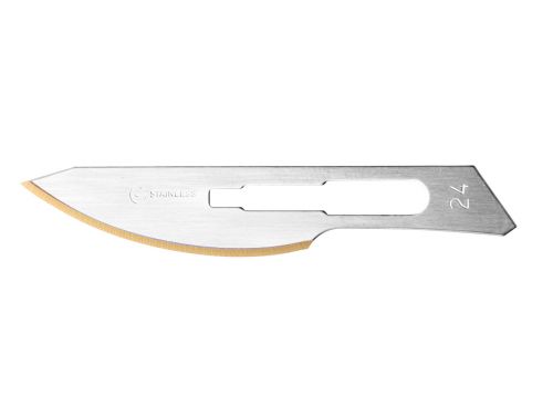 TAYLOR'S GOLD STAINLESS STEEL SCALPEL BLADE / SIZE 24 / BOX-100