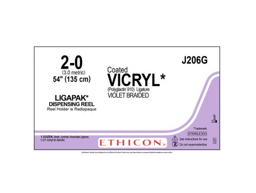 ETHICON VICRYL LIGAPAK / 2-0 / 135CM / VIOLET / BOX OF 12