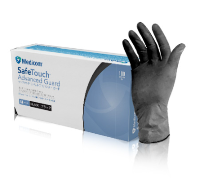 SAFETOUCH ADVANCED GUARD BLACK NITRILE EXAM GLOVES photo