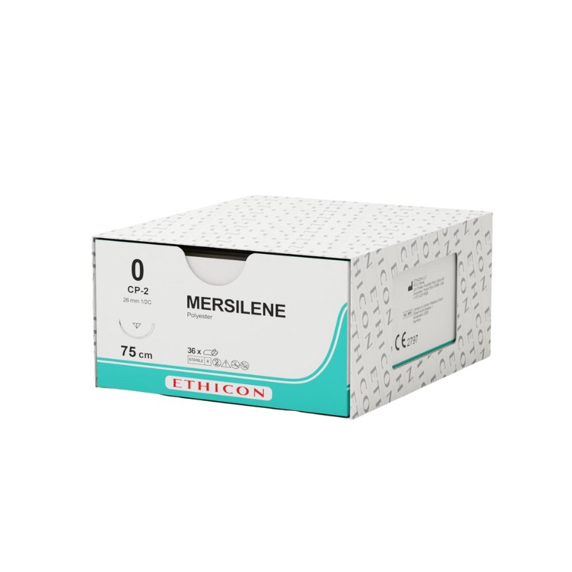 ETHICON MERSILENE® POLYESTER FIBER SUTURE / 4-0 / WHITE / BRAIDED/ 45CM / S2 / BOX OF 12 photo