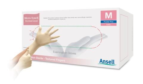 ANSELL MICRO-TOUCH DERMACLEAN LATEX EXAMINATION POWDER FREE GLOVES photo