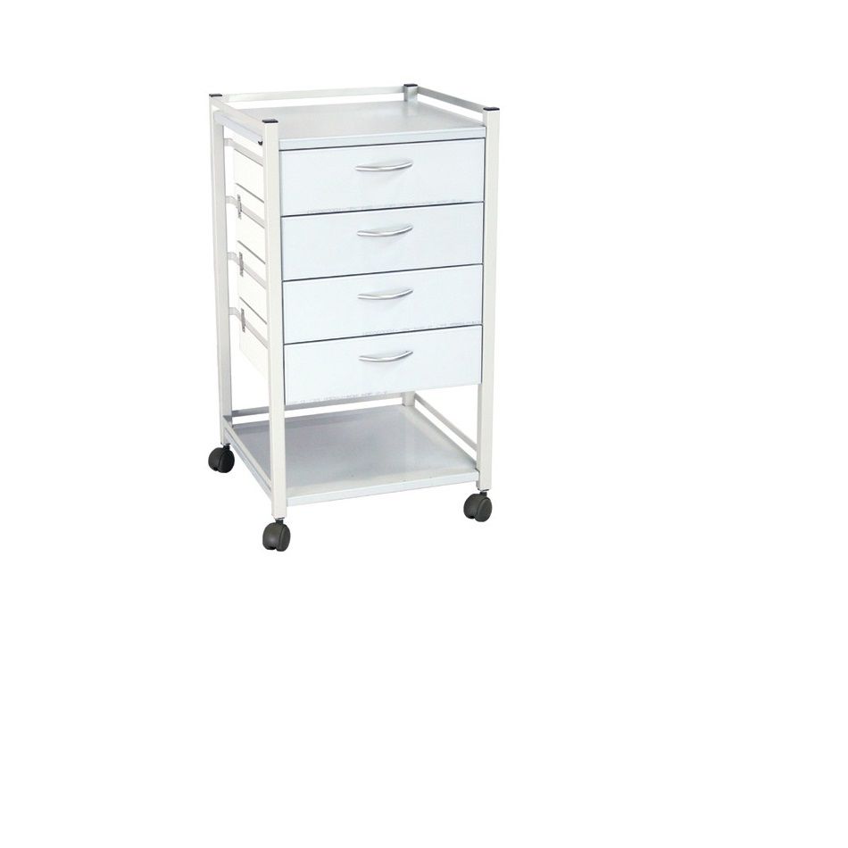 FORTRESS POWDER COATED SERIES INSTRUMENT TROLLEY / 4 DRAWER / 490X490X900MM  photo