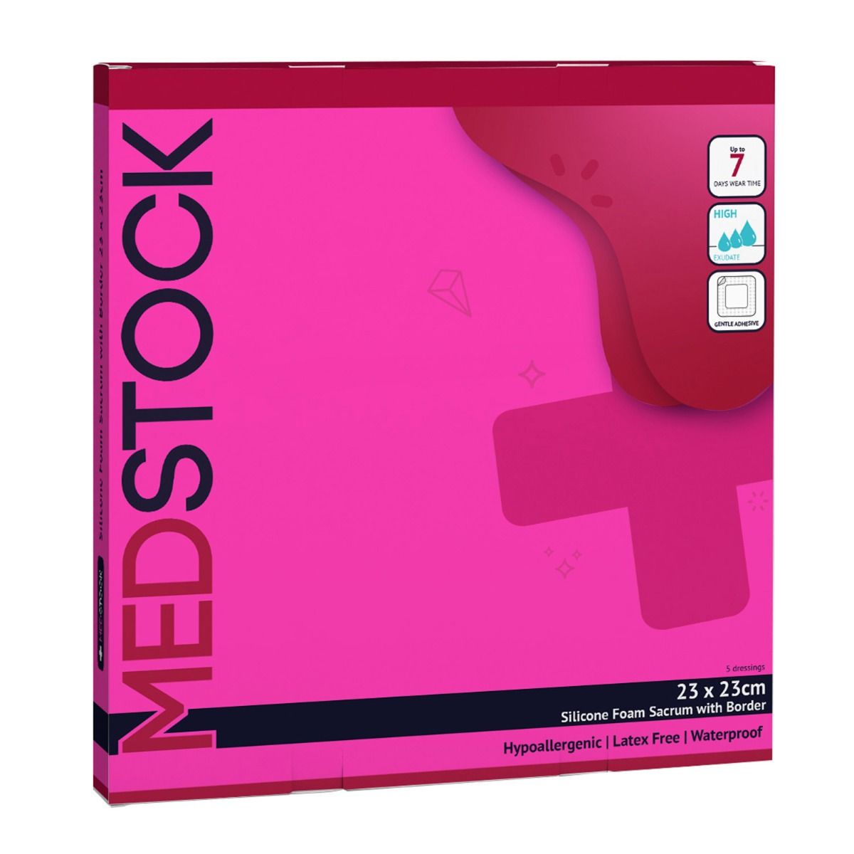 MEDSTOCK SILICONE FOAM DRESSING WITH BORDER SACRUM photo