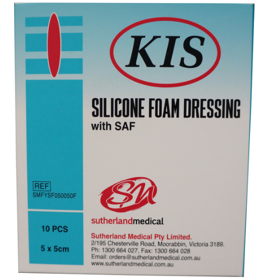 KIS SILICONE FOAM DRESSING / BORDER / 5 x 5 (2.5 x 2.5)CM / BOX OF 10 photo