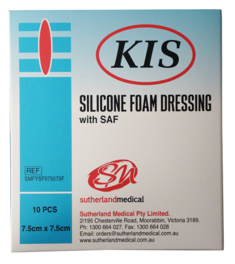 KIS SILICONE FOAM DRESSING / BORDER / 7.5 x 7.5 (4.5 x 4.5)CM / BOX OF 10 photo