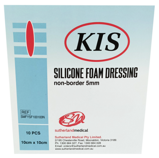 KIS SILICONE FOAM DRESSING / NON-BORDER / 10 x 10CM / BOX OF 10 photo