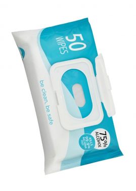75% ALCOHOL WIPES PACK / 50 WIPES