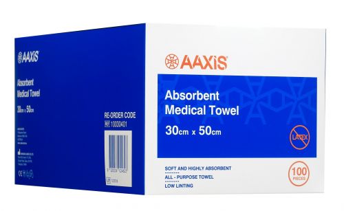 AAXIS ABSORBENT MEDICAL TOWEL / LARGE / 30cm x 50cm / BOX OF 100