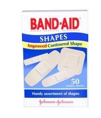 BAND AID PLASTIC SHAPES / BOX OF 50