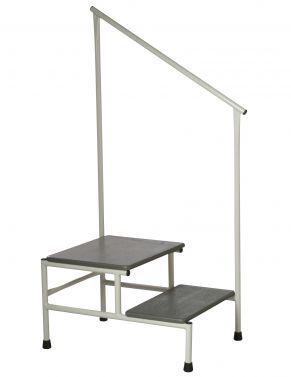 DOUBLE STEP-UP STOOL WITH HAND RAIL