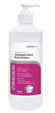 MICROSHIELD ANTISEPTIC HAND RUB SOLUTION CONTAINS 75% V/V ISOPROPANOL AND 10% V/V ETHANOL