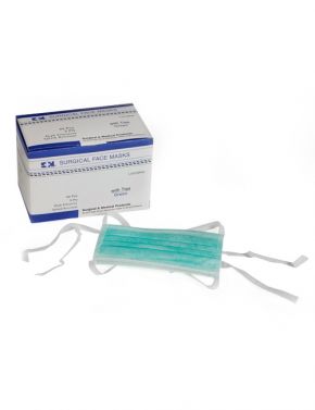 S+M SURGICAL MASK WITH TIES / BOX OF 50