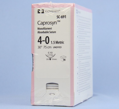 CAPROSYN SUTURES / 4-0 / 19MM / 75CM / C-13 / BOX OF 36