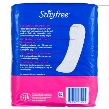 STAYFREE SUPER / NO WINGS / BOX OF 18