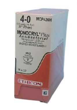 MONOCRYL PLUS SUTURES / 4-0 / 19MM / 70CM / PS-2 / BOX OF 36