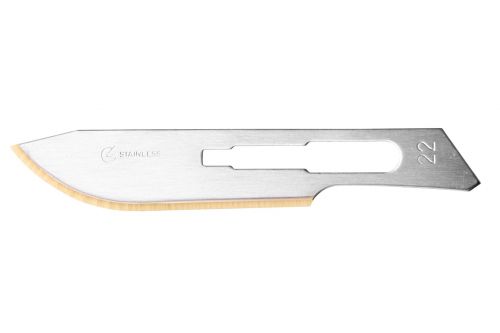 TAYLOR'S GOLD STAINLESS STEEL SCALPEL BLADE / SIZE 22 / BOX-100