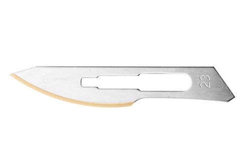 TAYLOR'S GOLD STAINLESS STEEL SCALPEL BLADE / SIZE 23 / BOX-100