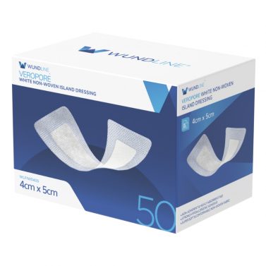 WUNDLINE VEROPORE WHITE NON-WOVEN ISLAND DRESSING