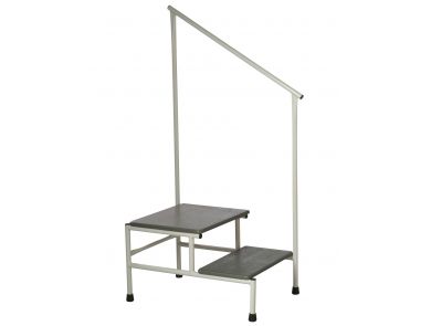 DOUBLE STEP-UP STOOL WITH HAND RAIL