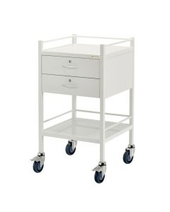 FORTRESS POWDER COATED SERIES INSTRUMENT TROLLEY / 2 DRAWER / 490X490X900MM